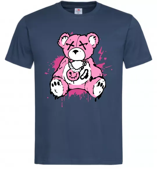 Мужская футболка Bear pink Темно-синий фото