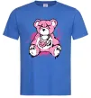 Мужская футболка Bear pink Ярко-синий фото