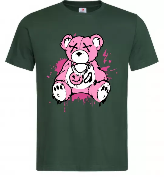 Мужская футболка Bear pink Темно-зеленый фото