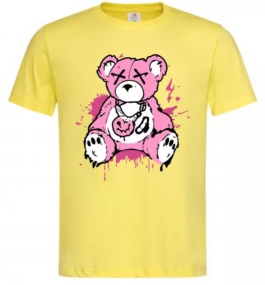 Мужская футболка Bear pink Лимонный фото