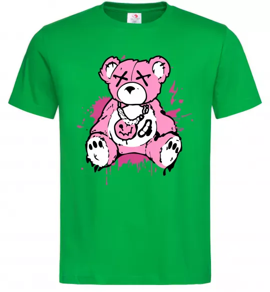 Мужская футболка Bear pink Зеленый фото
