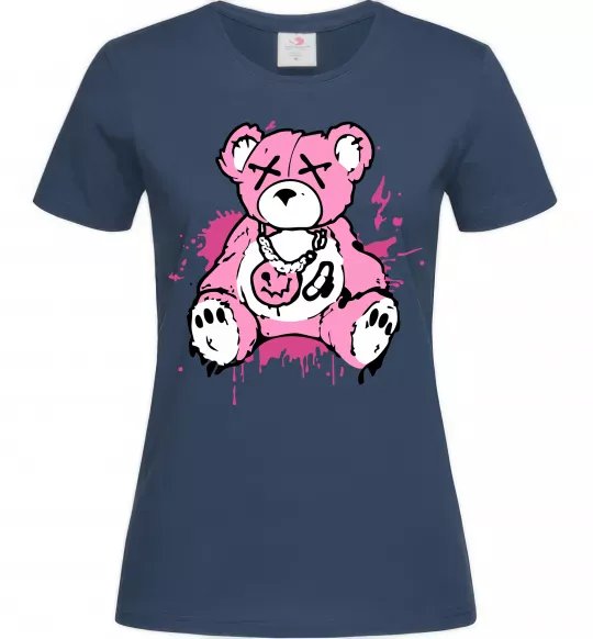 Жіноча футболка Bear pink Темно-синій фото