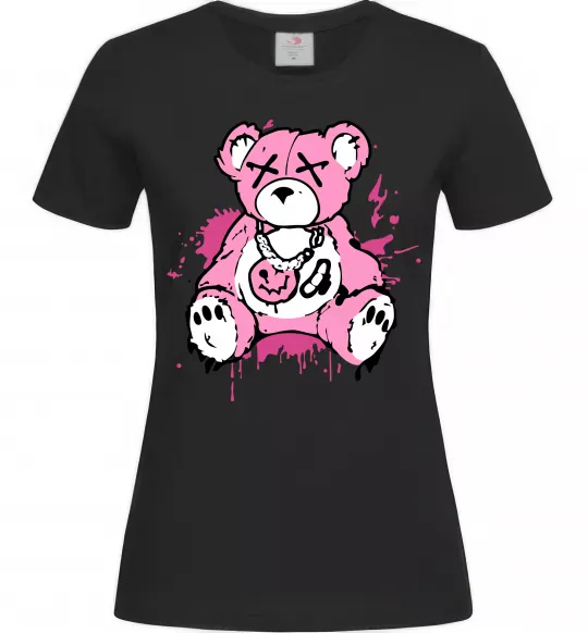 Жіноча футболка Bear pink Чорний фото