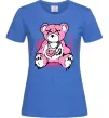 Жіноча футболка Bear pink Яскраво-синій фото