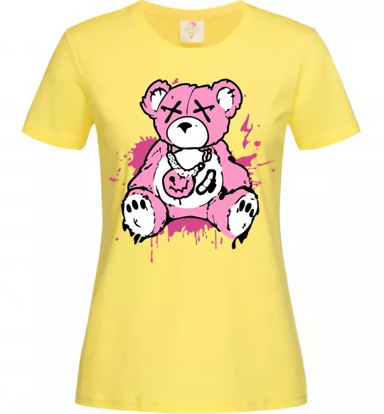 Жіноча футболка Bear pink Лимонний фото