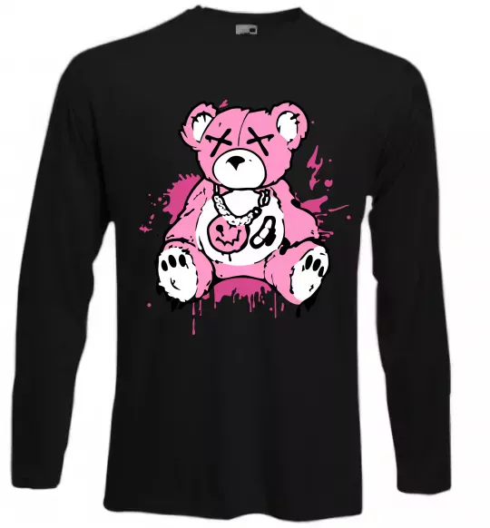 Лонгслів Bear pink Чорний фото