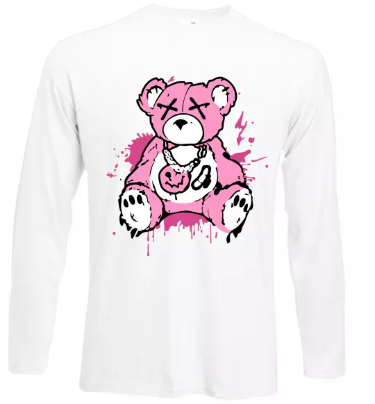 Лонгслів Bear pink Білий фото