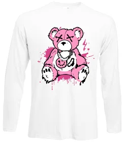 Лонгслив Bear pink Белый фото