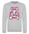 Свитшот Bear pink Серый меланж фото
