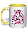 Чашка с цветной ручкой Bear pink Солнечно желтый Чашка с цветной ручкой Bear pink Солнечно желтый фото