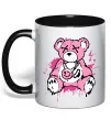 Чашка с цветной ручкой Bear pink Черный Чашка с цветной ручкой Bear pink Черный фото