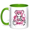 Чашка с цветной ручкой Bear pink Зеленый Чашка с цветной ручкой Bear pink Зеленый фото