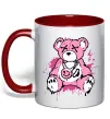 Чашка с цветной ручкой Bear pink Красный Чашка с цветной ручкой Bear pink Красный фото
