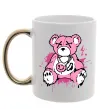 Чашка с цветной ручкой Bear pink Золото Чашка с цветной ручкой Bear pink Золото фото