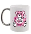 Чашка с цветной ручкой Bear pink Серебро Чашка с цветной ручкой Bear pink Серебро фото