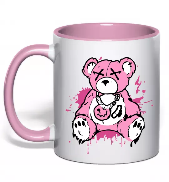Чашка с цветной ручкой Bear pink Нежно розовый фото