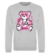 Світшот Bear pink Сірий меланж фото