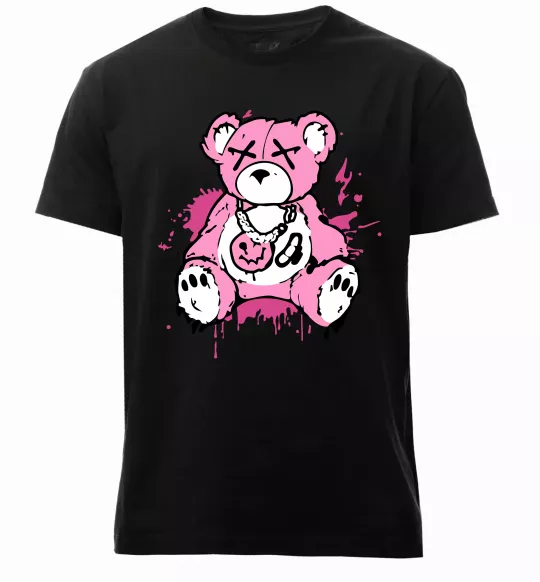 Чоловіча преміум футболка Bear pink Чорний фото