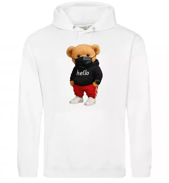 Мужская толстовка (худи) Bear swag Белый фото