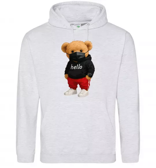 Мужская толстовка (худи) Bear swag Серый меланж фото