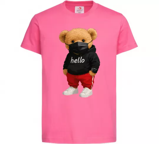Дитяча футболка Bear swag Яскраво-рожевий фото