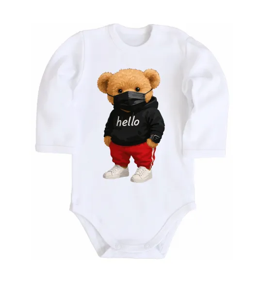 Детский боди Bear swag Белый фото