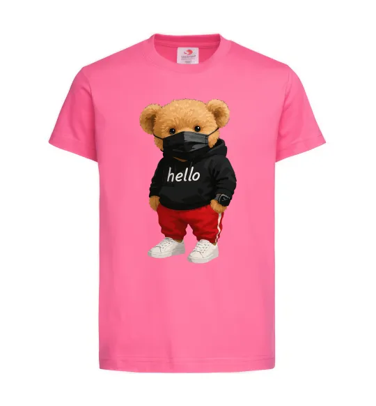 Дитяча футболка Bear swag Яскраво-рожевий фото