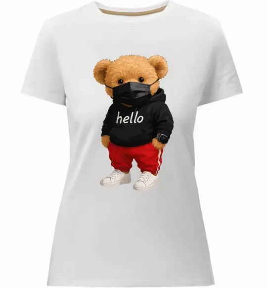 Жіноча преміум футболка Bear swag Білий фото