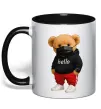 Чашка с цветной ручкой Bear swag Черный фото