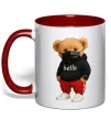 Чашка с цветной ручкой Bear swag Красный фото