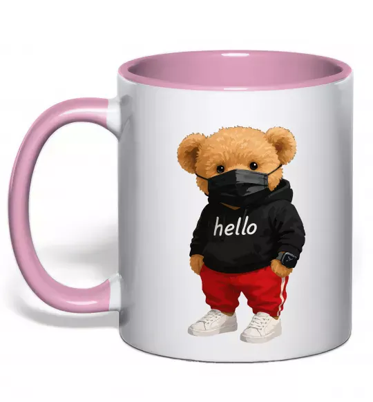 Чашка с цветной ручкой Bear swag Нежно розовый фото