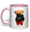 Чашка с цветной ручкой Bear swag Нежно розовый фото