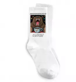 Носки Bear with coffee Белый фото
