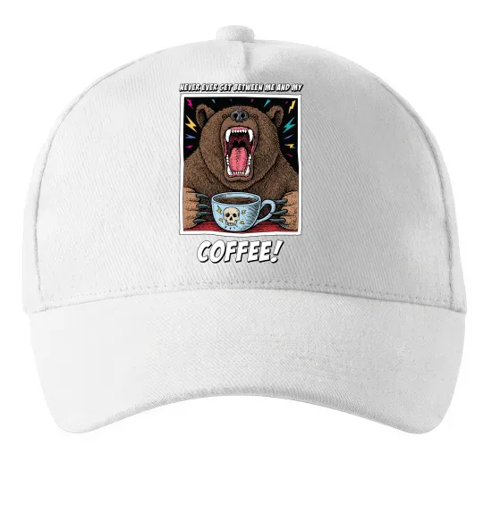 Кепка Bear with coffee Белый фото