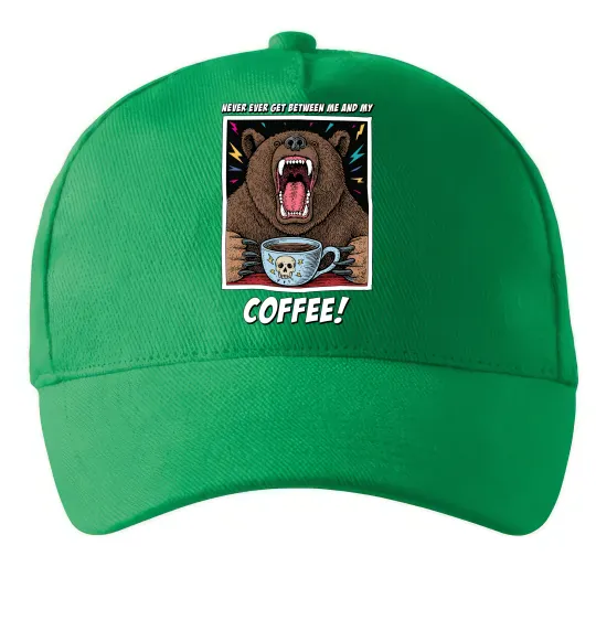 Кепка Bear with coffee Зеленый фото