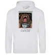 Женская толстовка (худи) Bear with coffee Серый меланж фото
