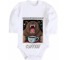 Дитячий бодік Bear in fullcap Білий фото