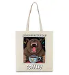 Эко-сумка Bear with coffee Бежевый фото