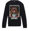 Детский Свитшот Bear with coffee Черный фото