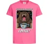 Детская футболка Bear with coffee Ярко-розовый фото