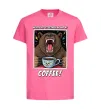Детская футболка Bear with coffee Ярко-розовый фото