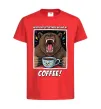 Детская футболка Bear with coffee Красный фото