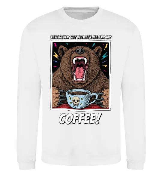 Свитшот Bear with coffee Белый фото