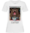 Женская футболка Bear with coffee Белый фото