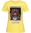 Женская футболка Bear with coffee Лимонный фото