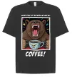 Футболка Оверсайз Bear with coffee Черный фото