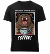 Мужская премиум футболка Bear with coffee Черный фото