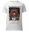 Мужская премиум футболка Bear with coffee Белый фото
