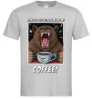 Мужская футболка Bear with coffee Серый Мужская футболка Bear with coffee Серый фото