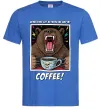 Мужская футболка Bear with coffee Ярко-синий Мужская футболка Bear with coffee Ярко-синий фото